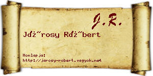 Járosy Róbert névjegykártya